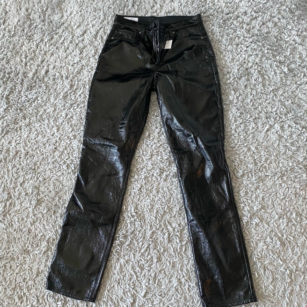 Women's Black Patent Leather Gap Pants